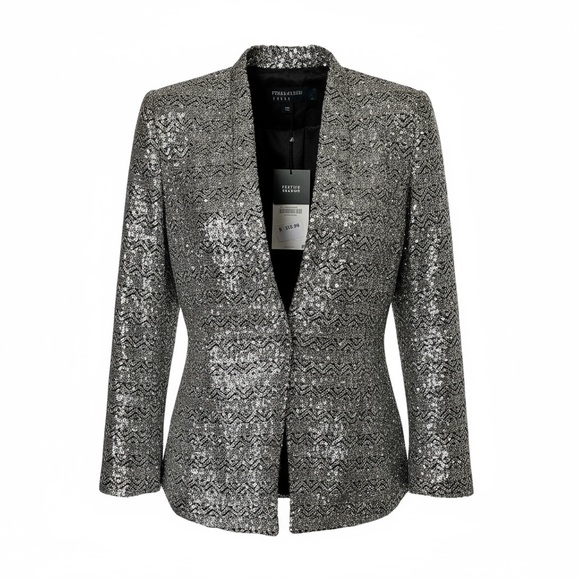 Zara Jackets & Blazers - NWT Zara Silver Sequin Blazer - Size L